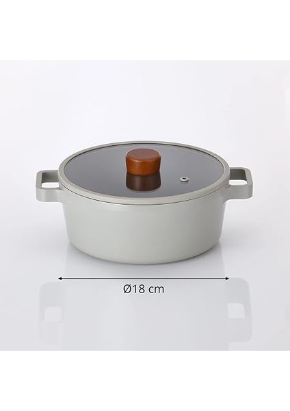 Fika Alüminyum Gri Cam Kapaklı Döküm Tencere 18 cm fırsatları