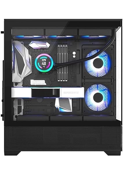 CF925 Tamperli Cam Gaming Oyuncu Kasası Siyah - 3 Rgb Fanlı, Kumandalı, Itx/m-Atx/atx/e-Atx Uyumlu modelleri