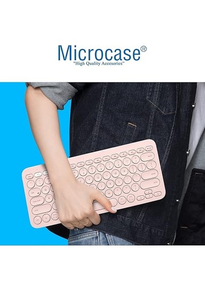 Tablet Telefon Bilgisayar Için Yuvarlak Tuşlu Bluetooth Kablosuz Klavye Android Ios Windows Uyumlu - AL3048 Pembe indirimleri