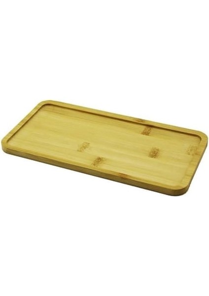 Bambu Yağdanlık Altlığı Sunumluk Şık ve Dayanıklı Ahşap Tepsi (Dikdörtgen)