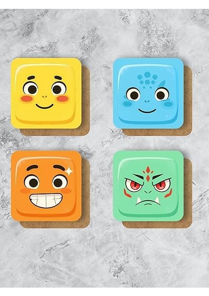 Pokemon Temalı Bardak Altlığı Ahşap Baskılı Altlık 4'lü Set (9 X9CM) KARBONNM51 fiyatları