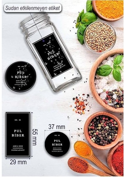 Home 12'li Baharatlık Seti, 120 Ml, Siyah Kapak ve Etiketli Standsız Takım fırsatları