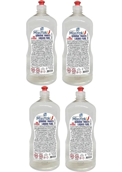 Ocak Bioetanol Sıvı Yakıt 1 Litre x 4 Adet