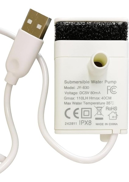 Anti-Burnt Özellikli, Ledli, Usb, Evcil Hayvan Su Sebili Yedek Pompa