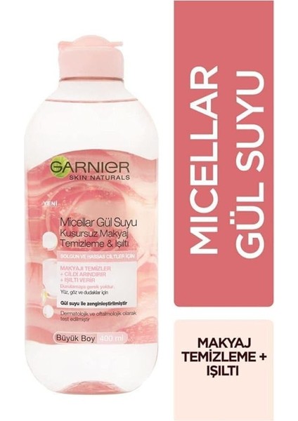 Micellar Gül Suyu Kusursuz Makyaj Temizleme & Işıltı (400 Ml)