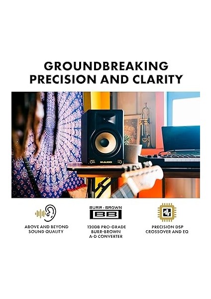 Forty Sixty - 6,5” Stüdyo Monitör Hoparlörü, Üretim ve Miksleme Için Hassas Dsp Crossover, Eq, Kontrol Uygulaması ve Bluetooth, 100 W fırsatları