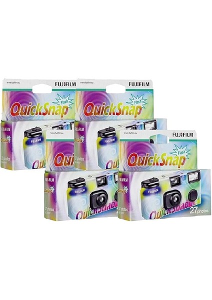 Fuji Quicksnap Flaşlı Tek Kullanımlık Kamera, Film Malzemesi X-Tra 400 Asa, 27 Çekim Için, 4 Adet