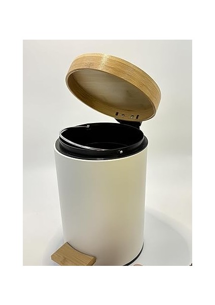 Home Bambu Kapaklı Metal Çöp Kovası – Hidrolik Sistemli Yavaş Kapanma Özellikli, Pedallı, Banyo ve Mutfak Için Şık ve Fonksiyonel Tasarım (Beyaz, 3 Litre) modelleri