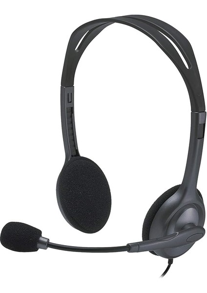 H110 Kablolu Stereo Kulak Üstü Mikrofonlu Kulaklık, 3,5 mm Jak Girişi, Gri