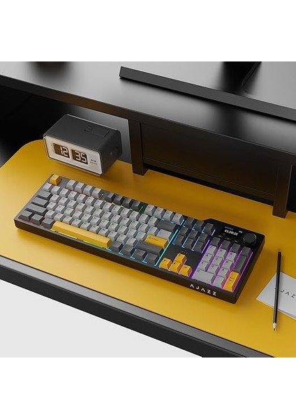Ajazz AK35I V3 Kablosuz Mekanik Oyuncu Klavyesi-Gasket Gövde Yapısı Dinamik Rgb-Tft Ekranlı Siyah/avakado Switch fiyatları