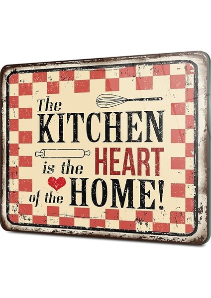 Cam Kesme Tahtası My Kitchen Heart Desenli