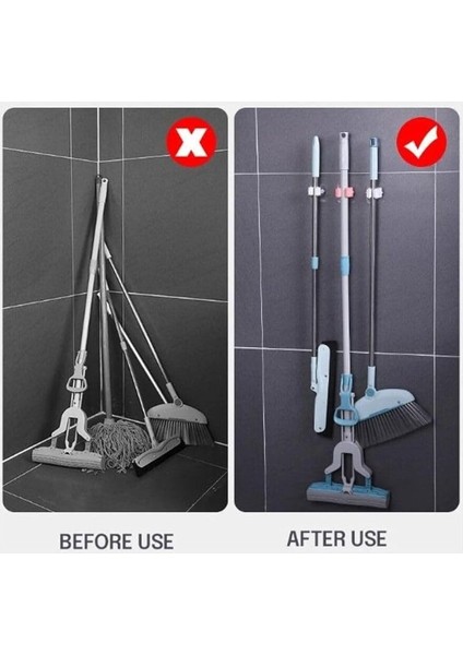 Lü Yapışkanlı Pratik Mop Temizlik Fırçası Tutucu Paspas Süpürge Fırça ve Mop Askısı Beyaz modelleri