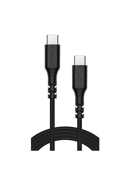Type-C To Type-C ile Uyumlu iPhone ve Samsung ile Uyumlu Hızlı Şarj ve Data Kablosu 200 cm Hasır Örgülü (Siyah) fırsatları