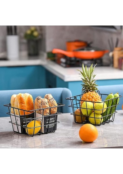 Katlı Metal Mutfak Köşesi Organizatörü - Siyah Meyve ve Sebze Sepeti modelleri