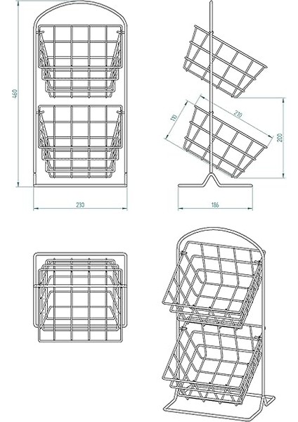 Katlı Metal Mutfak Köşesi Organizatörü - Siyah Meyve ve Sebze Sepeti fırsatları