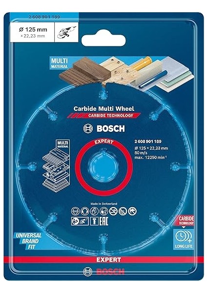 1x Expert Carbide Multi Wheel Kesici Diskler (Sert Ahşap, Çivili Ahşap, Plastik, Alçıpan Panel, Ø 125 Mm, Aksesuar Küçük Avuç Taşlama Makinesi) fiyatları