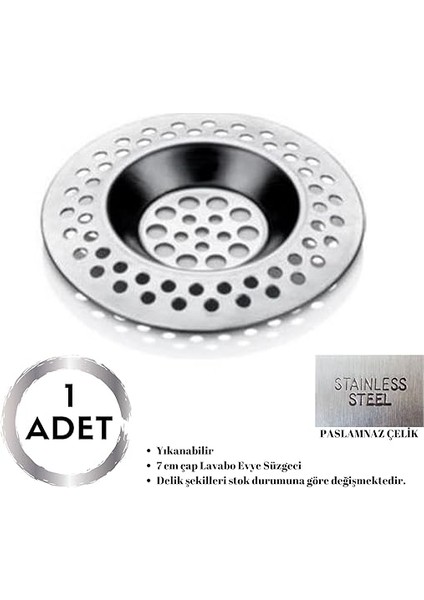 Mutfak Evye Süzgeci - Paslanmaz Çelik Evye Tahliye Süzgeci, Evye Süzgeçleri Büyük Geniş Çerçeveli Evye Sepeti 7cm, Evye Filtre Süzgeci Çoğu Mutfak Drenajı Için Yiyecek Toplayıcı EASYSO3943 fiyatları
