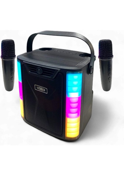 SP-614 Taşınabilir Şarjlı Bluetooth Karaoke Mikrofon ve Hoparlör Seti - Siyah fiyatları