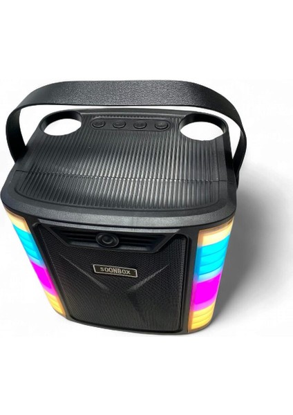 SP-614 Taşınabilir Şarjlı Bluetooth Karaoke Mikrofon ve Hoparlör Seti - Siyah fırsatları