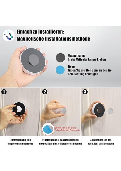 3 Adet Hareket Dedektörlü 8 LED Gece Lambası, Gece Lambası, USB Şarj Edilebilir, 3 Mod Ayarlanabilir, Otomatik/açık/kapalı, Yatak Odası, Dolap, Tuvalet, Koridorlar Için, 3000K Sıcak Beyaz indirimleri