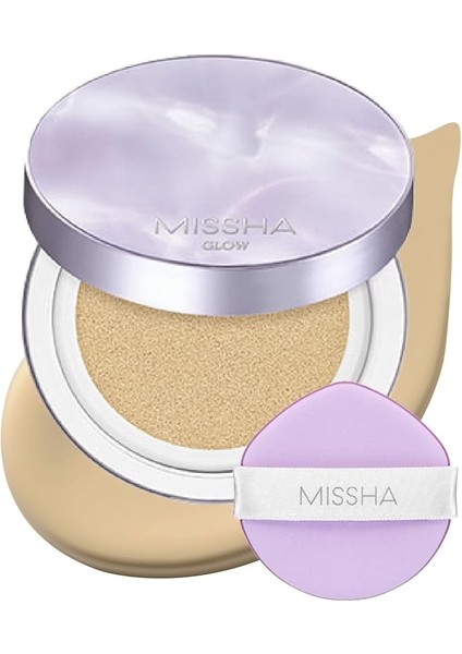 Yoğun Kapatıcı, Nemli ve Parlak Bitişli Cushion Glow Layering Fit Cushion NO21 Vanilla SPF50+/PA++++