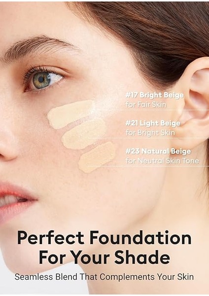 Yoğun Kapatıcı, Nemli ve Parlak Bitişli Cushion Glow Layering Fit Cushion NO21 Vanilla SPF50+/PA++++ indirimleri