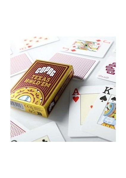 Texas Hold'em Gold Jumbo Endeks Oyun Kartları, Kırmızı fiyatları