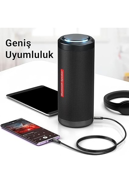 3.5mm Jack Trrs Hi-Fi Örgülü Aux Mikrofon ve Ses Kablosu 3 Metre indirimleri