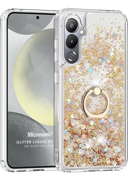 Tecno Pova Neo 2 Için Kılıf Glitter Liquid Holder Gold [pova Neo 2 ile Uyumlu Kılıf - Gold]
