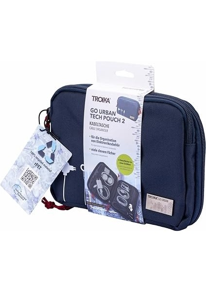 Business Tech Pouch 2 Kablo Çantası Elektronik Aksesuarlar Için Polyester Mavi Renkte, Ölçüler: 23,5 cm x 17 cm x 3,5 Cm, BGO44/DB, Mavi, 23,5cm, Modern fırsatları