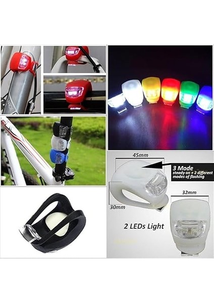 Bisiklet Işığı Bisiklet Lambası Silikonlu Su Geçirmez 3 Modlu (Piller Dahil) fırsatları