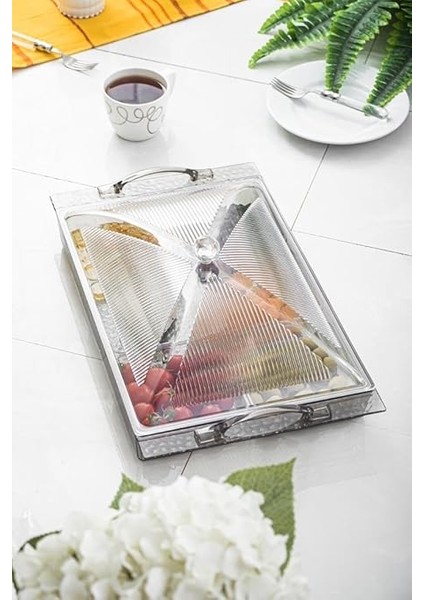 Akrilik Barok Füme 6 Bölmeli Tek Kapaklı Büyük Kahvaltılık fiyatları