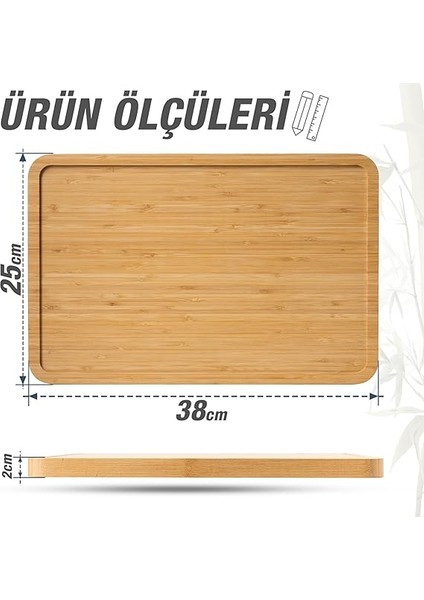 3'ü 1 Arada Bambu Kesme Tahtası: Doğrama Tahtası, Kesim Cetveli ve Tepsi Fonksiyonlarıyla Mutfakta Pratik Çözüm,su Oluklu, Bıçak Dostu, Neme Dayanıklı Yüzey, 38X25 cm modelleri