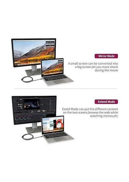 K02 Type-C To Mini Display Port 4K Hd 60Hz Görüntü Aktarım Kablosu fırsatları