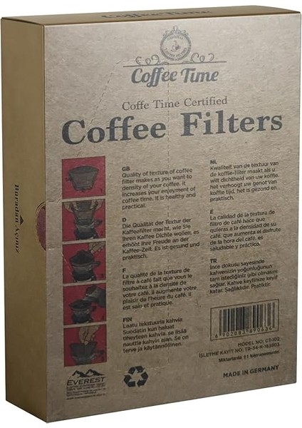 Time Sertifikalı Filtre Kahve Kağıdı Coffee Filters 1/2 2 Numara 40'lı Paket fiyatları