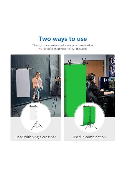 Yeşil Arka Plan Standı Seti, 5 x 2 Ft Chromakey Yeşil Fotoğraf Arka Planı, 5 x 6,6 Ft T Şeklinde Arka Plan Standı, 5 Kelepçe ve Taşıma Çantası, Oyun/youtube/video Konferans/fotoğraf Için fırsatları