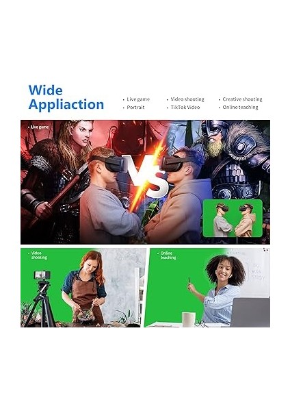 Yeşil Arka Plan Standı Seti, 5 x 2 Ft Chromakey Yeşil Fotoğraf Arka Planı, 5 x 6,6 Ft T Şeklinde Arka Plan Standı, 5 Kelepçe ve Taşıma Çantası, Oyun/youtube/video Konferans/fotoğraf Için indirimleri