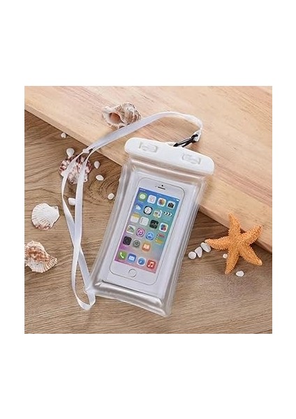 Su Geçirmez Hava Yastıklı Askılı Telefon Koruma Deniz Havuz Banyo Dokunmatik Kılıf Beyaz modelleri