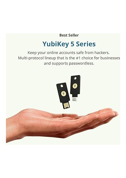 Yubikey 5c - Iki Factor Authentication USB Security Key, Usb-C Bağlantı Noktalarına Uyar - Çevrimiçi Hesabınızı Parodan Daha Fazla Korur, Fıdo Sertifikalı USB Şifre Anahtarı modelleri