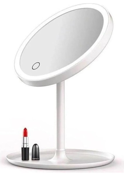 Dokunmatik LED Işıklı Usb'li Yuvarlak Masa Üstü Makyaj Aynası: Aydınlatmalı ve Portatif Tasarım fiyatları
