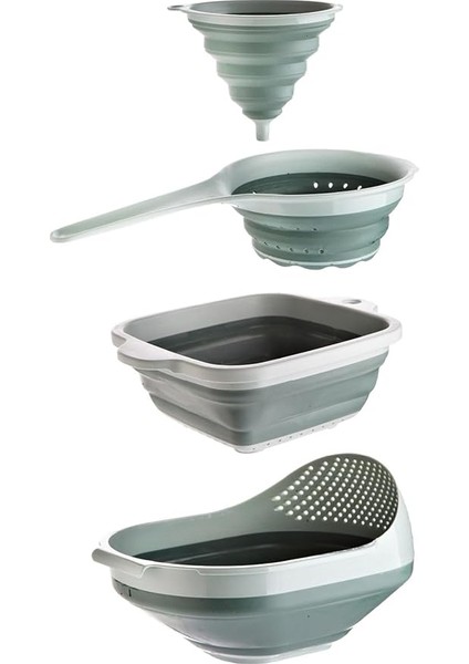 Life 4 Parça Akordiyon Yeşil Süzgeç Seti MIT1025