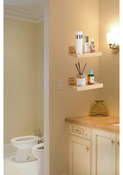 2'li Set Küçük Dekor Rafları, Akıllı Hoparlör Için Mini Yüzer Doğal Ahşap Ekran Duvar Rafı fiyatları