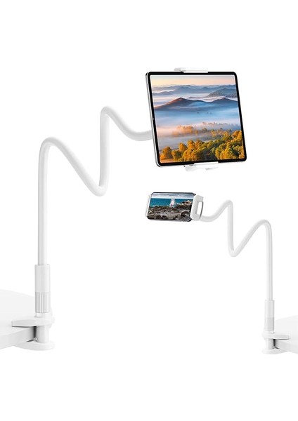 Saiji Datura Is 100CM Akrobat Flexible Ayarlanabilir Telefon Tablet Tutucu Beyaz