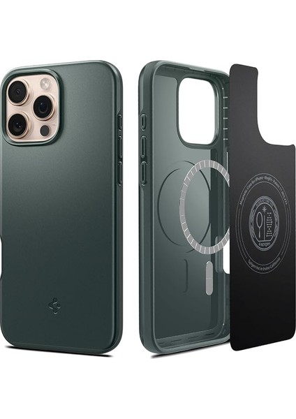 iPhone 16 Pro Max Ince Magsafe Kılıf Thin Fit Hava Kanalı Teknolojisi™ Askeri Sınıf Koruma Magfit Abyss Green Kapak - ACS07981