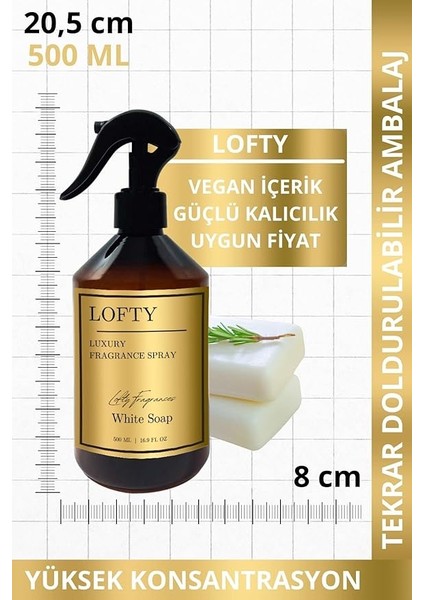 Beyaz Sabun Oda ve Çamaşır Spreyi Oda Parfümü, Oda Kokusu, Koku Giderici White Soap 500ML fiyatları