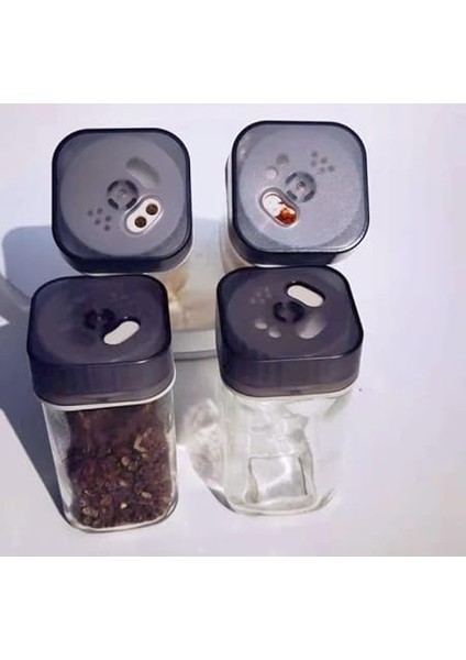 Home Ayarlanabilir Tuzluk Cam Baharatlık Seti, 2 Adet,tuz,pul Biber, Kara Biber, Nane Için Ideal, Mutfakta Çok Yönlü Kullanım indirimleri