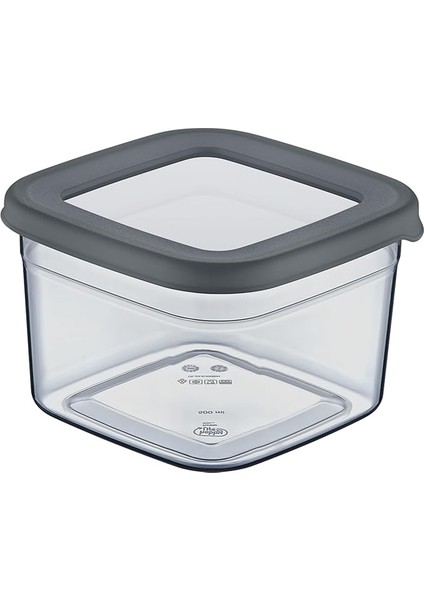 Life Tower Premium Saklama Kabı Seti 5 Adet 0,5 L Şık Görünüm ve Günlük Kullanım (Antrasit)