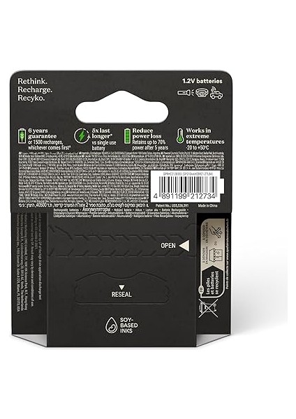 Batteries Recyko Pro Aa Kalem Ni-Mh Şarjlı Pil, 1.2 Volt, 4'lü Kart fiyatları