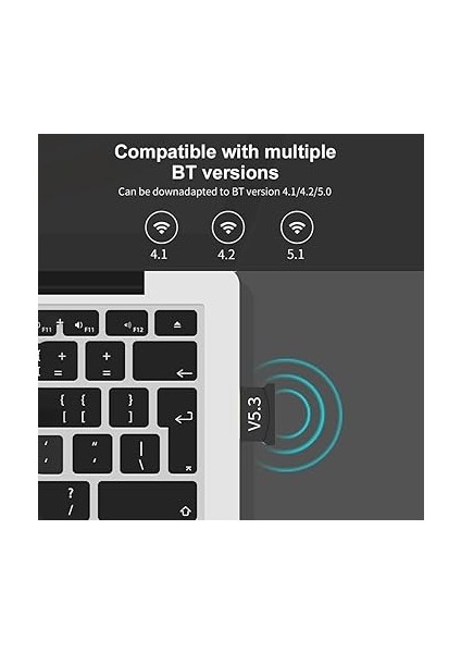 Bluetooth 5.3 USB Dongle Adaptörü, Windows 7/8.1/10/xp'yi Destekler, Pc, Dizüstü Bilgisayar, Fare, Klavye, Yazıcılar, Kulaklıklar, Oyun Kumandası Için Uygundur fırsatları