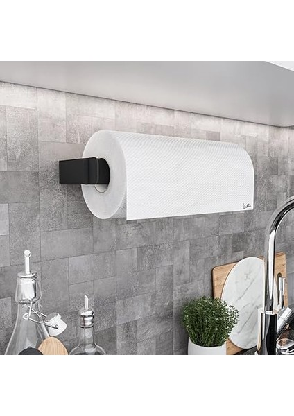 Pratik Çek Çıkar Kağıt Havlu Askısı, Mutfak Rafı Duvara Monte, Havluluk, Peçete Saklama Rafı, Rulo Tutucu (Metal, Siyah) modelleri